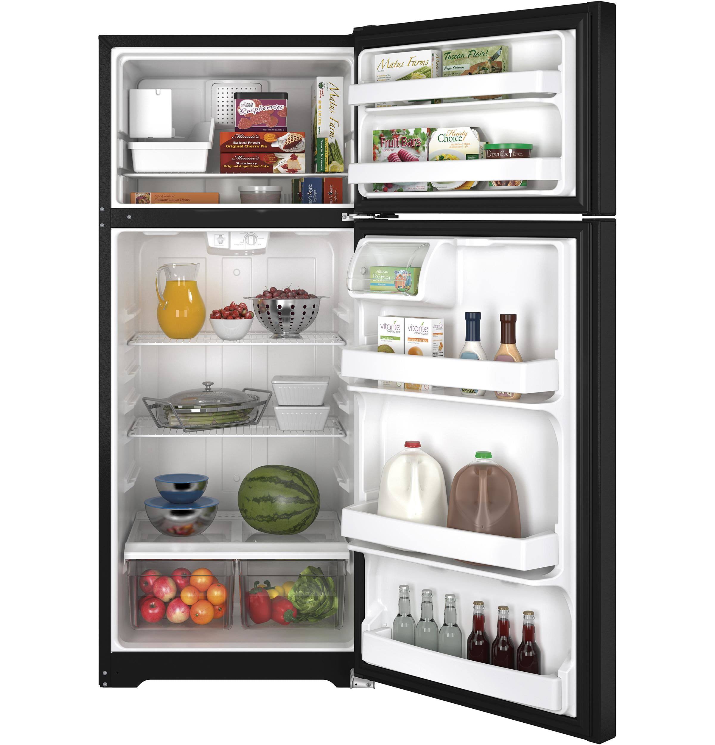 GE Energy Star Top-freezer Refrigerator Black | 17.5 Cu. ft.