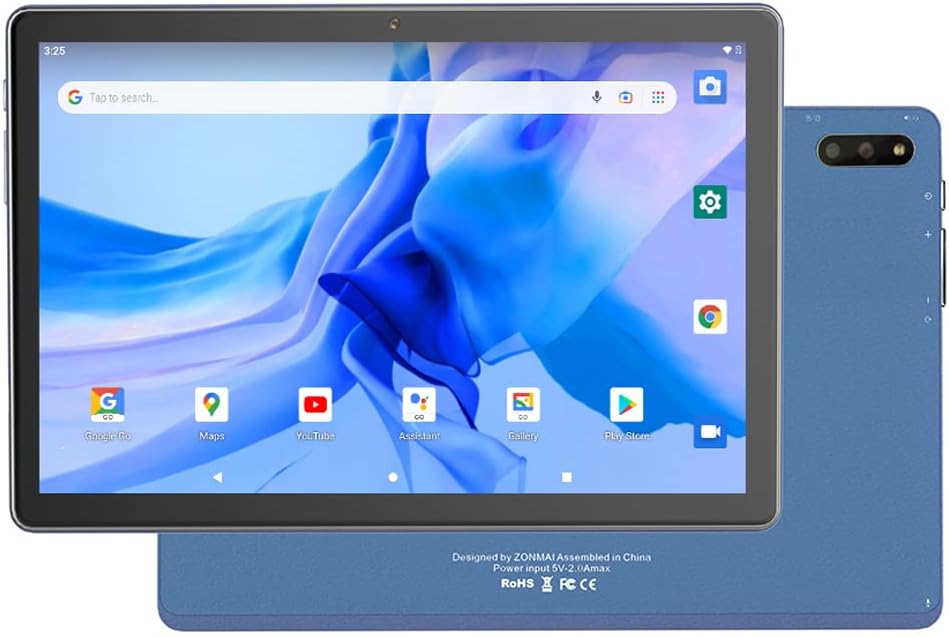Tablet 10 Inch Android 10 5G WiFi, 2 in 1 Tablets with Quad-Core Processor 4GB RAM 64GB ROM, 1280x800 IPS, 8MP Camera, Bluetooth Keyboard Tablet PC