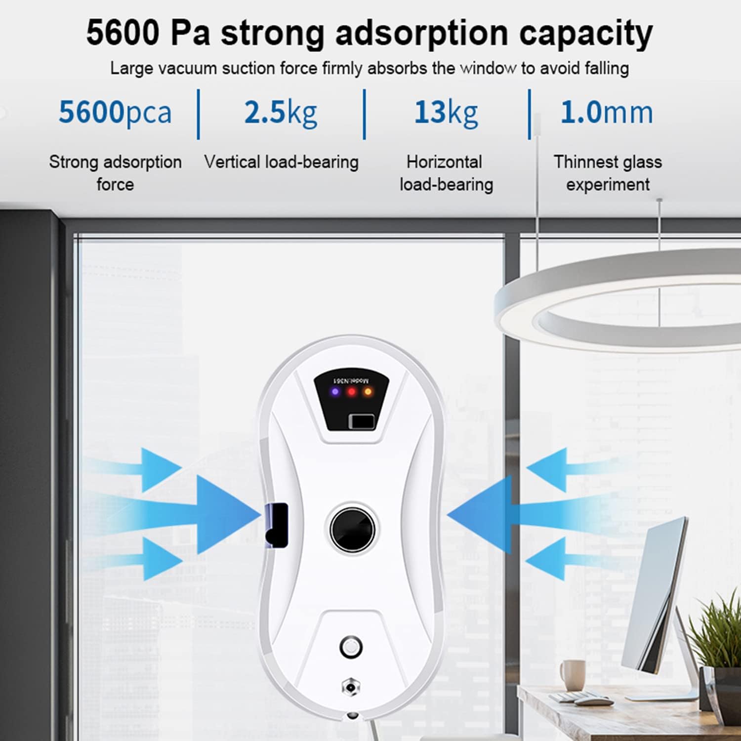 Window Cleaner Robot with Automatic Water Spray Electric Window Cleaning Machine Glass Vacuum Cleaner Safety Anti-Drop Glass Cleaning Robotic Window Smart Cleaner Kit with Remote Control