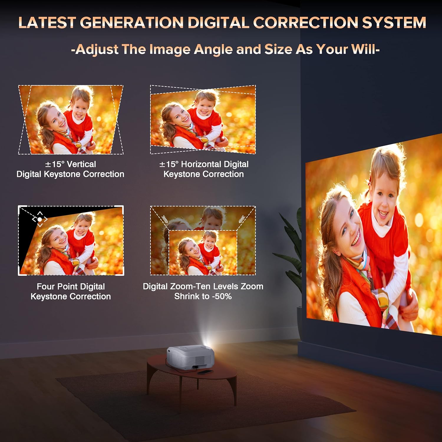 5G Smart Projector Built in Android Market Support 4D/4P Digital Keystone&Zoom, XOPPOX Native 1080P Full HD Projector Bluetooth Support, Home Theater and Outdoor Movie Projector[Carry Bag Included]