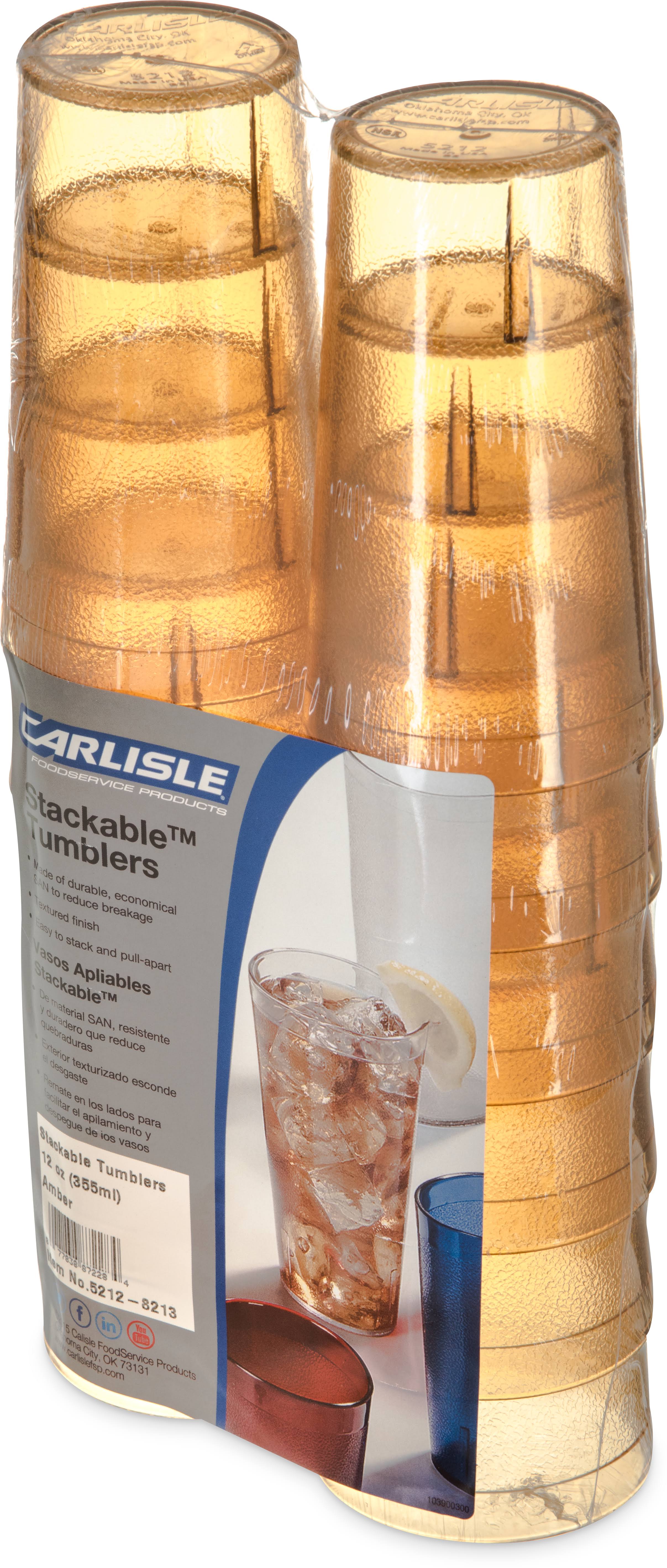 Carlisle Stackable San Tumbler 12 oz (12/pk) - Amber (5212-8213)