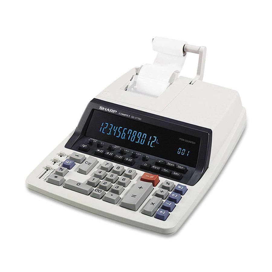 Sharp QS-2770H Calculator, Two-Color Printing, Black/Red
