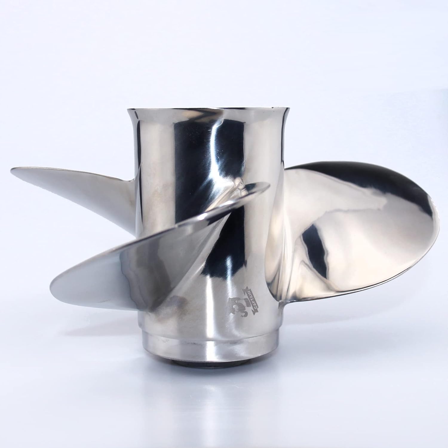 CAPTAIN Outboard Stainless Steel Propeller fit Yamaha 25-30HP, 10 Spline Tooth Board Prop, OEM RH Propellers for 20 25 F25 30 HP (9 7/8x10 1/2)