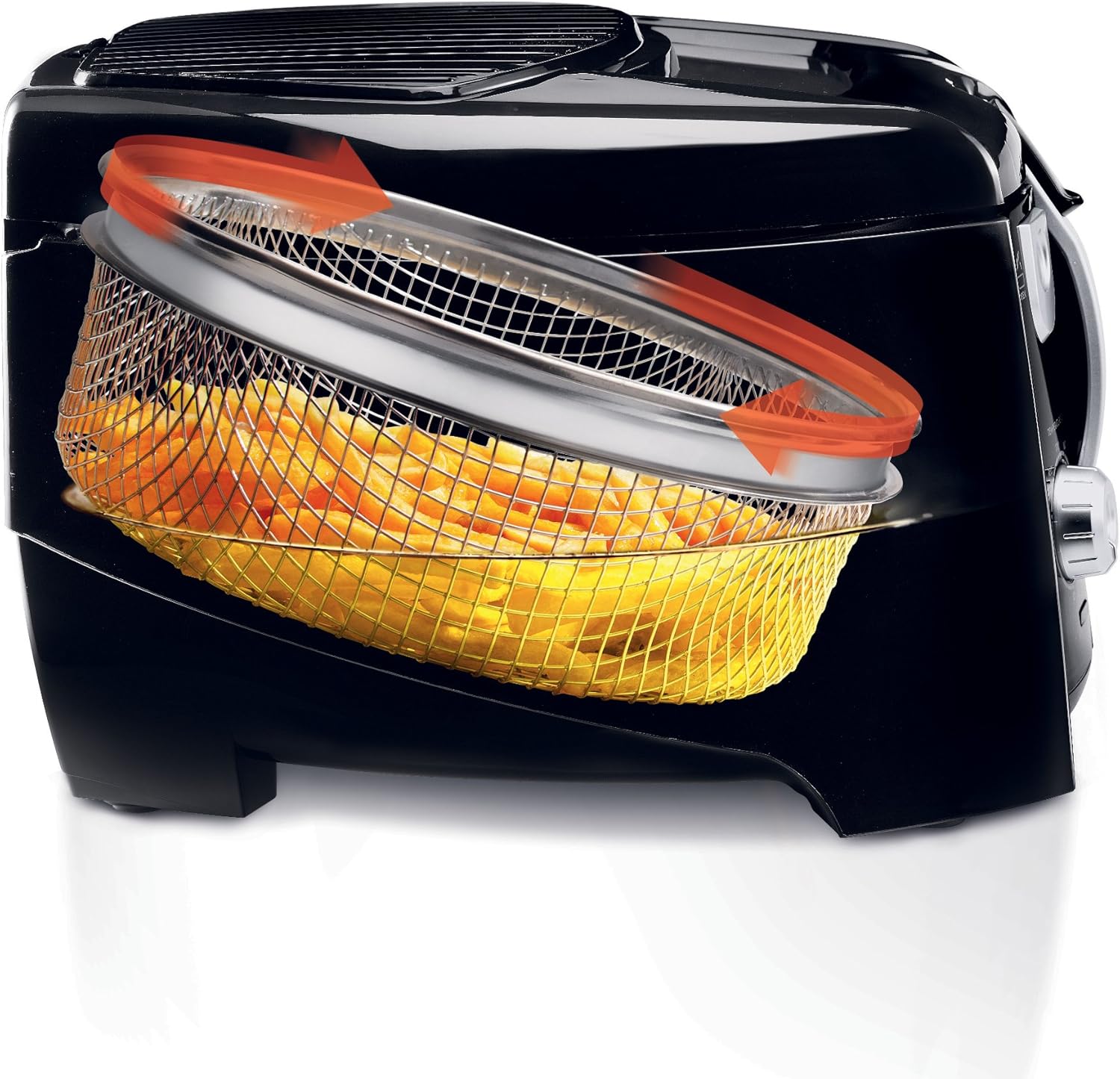 De'Longhi D895 DeLonghi D28313UXBK Roto Deep Fryer, Black/Silver