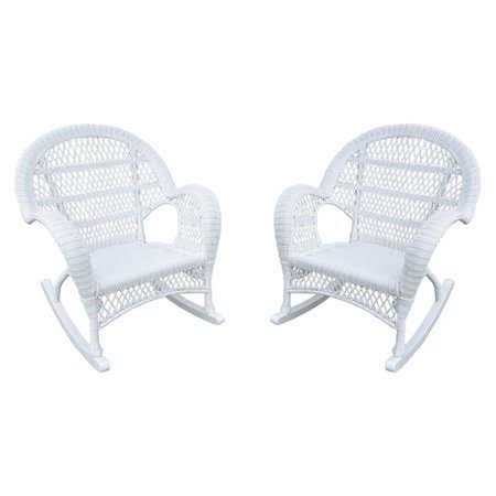 Jeco Inc. Wicker Rocker Chair Finish: White