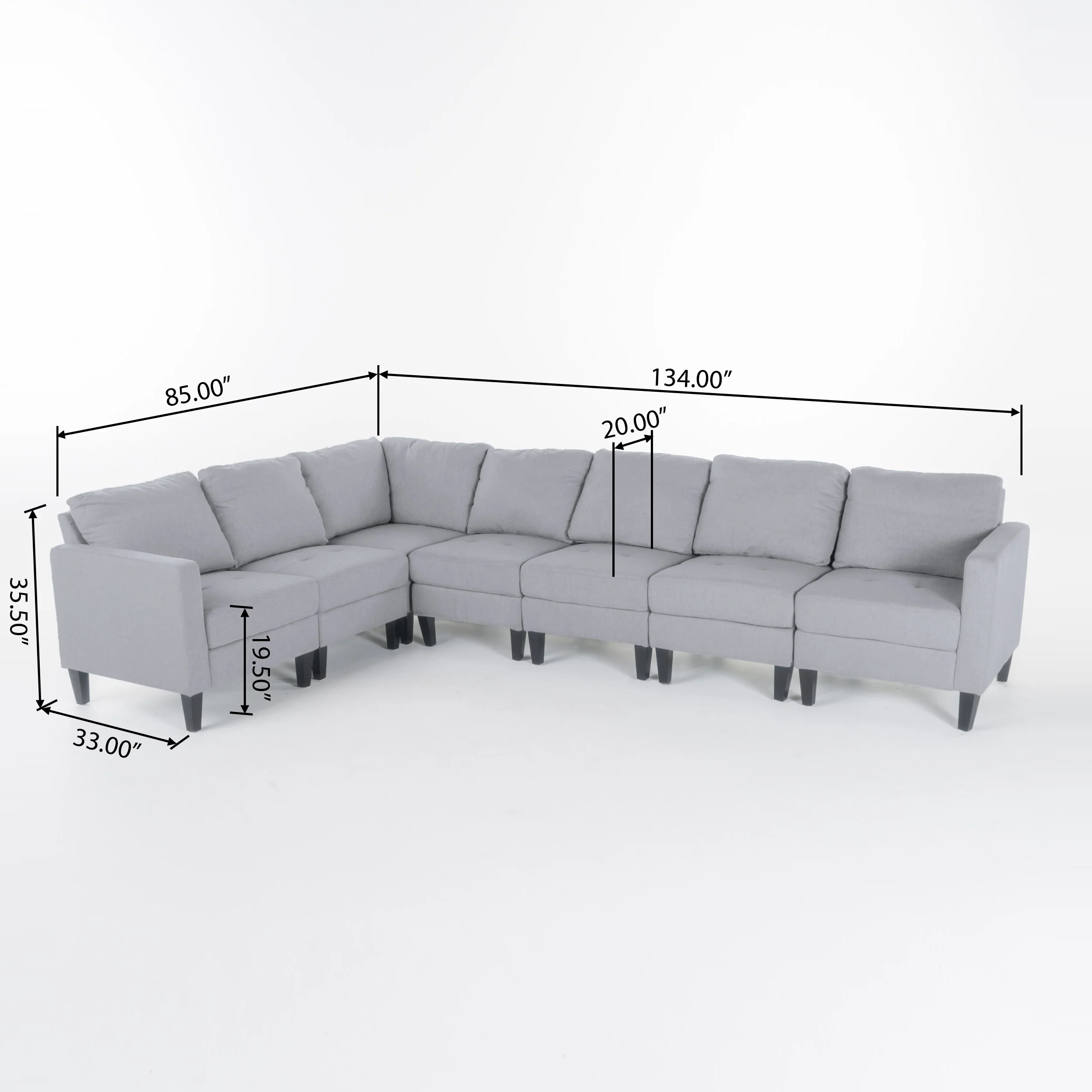 Christopher Knight Home Zahra 7-piece Fabric Sectional Sofa Set by