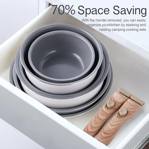 YIIFEEO 11 Pieces Cookware Set, Nonstick Pans and Pots Sets, Stone Non Stick Frying Pans and Saucepan Sets with Cooking Utensils,Induction Compatible