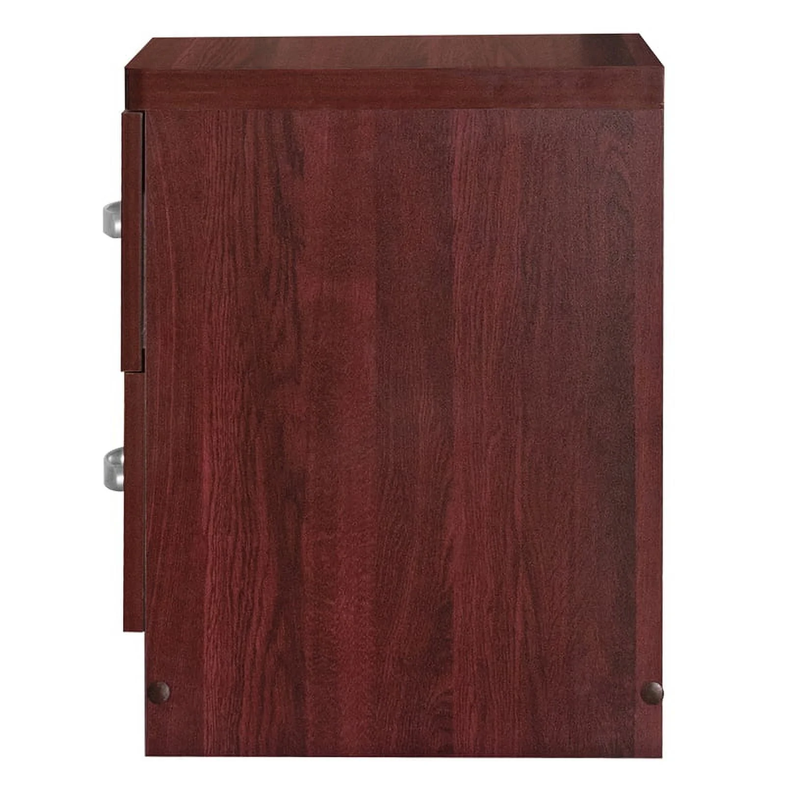 Home Square 2-Piece Set with Dresser with Lock 2-Drawer Nightstand in Mahogany