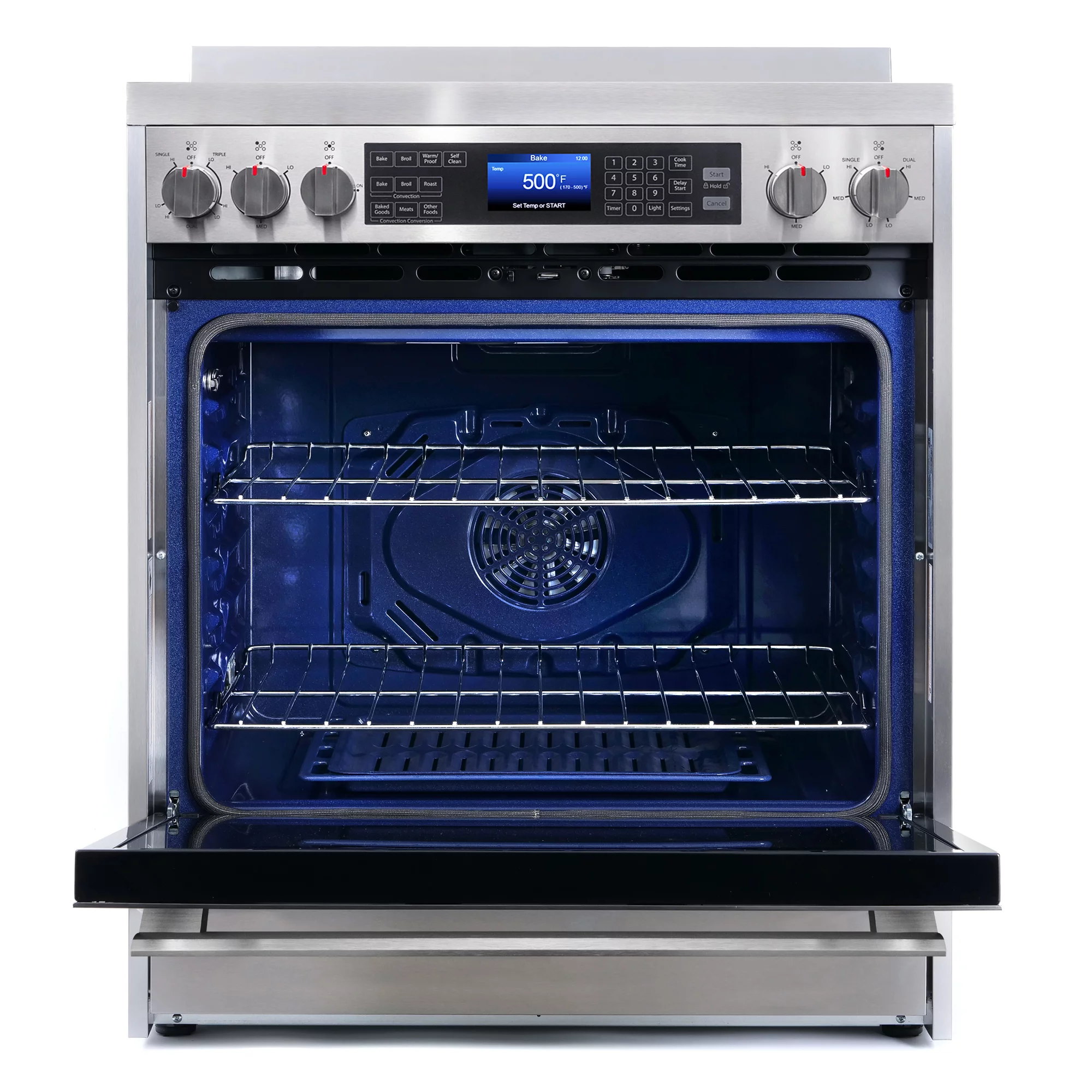 Cosmo 2 Piece Kitchen Appliance Package with 30" Over the Range Microwave & 30" Freestanding Electric Range Kitchen Stove Kitchen Appliance Bundles