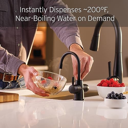 InSinkErator HOT250 Instant Hot Water Dispenser System, Single-Handle Faucet in Satin Nickel with 2/3-Gallon Stainless Steel Tank, H250SN-SS