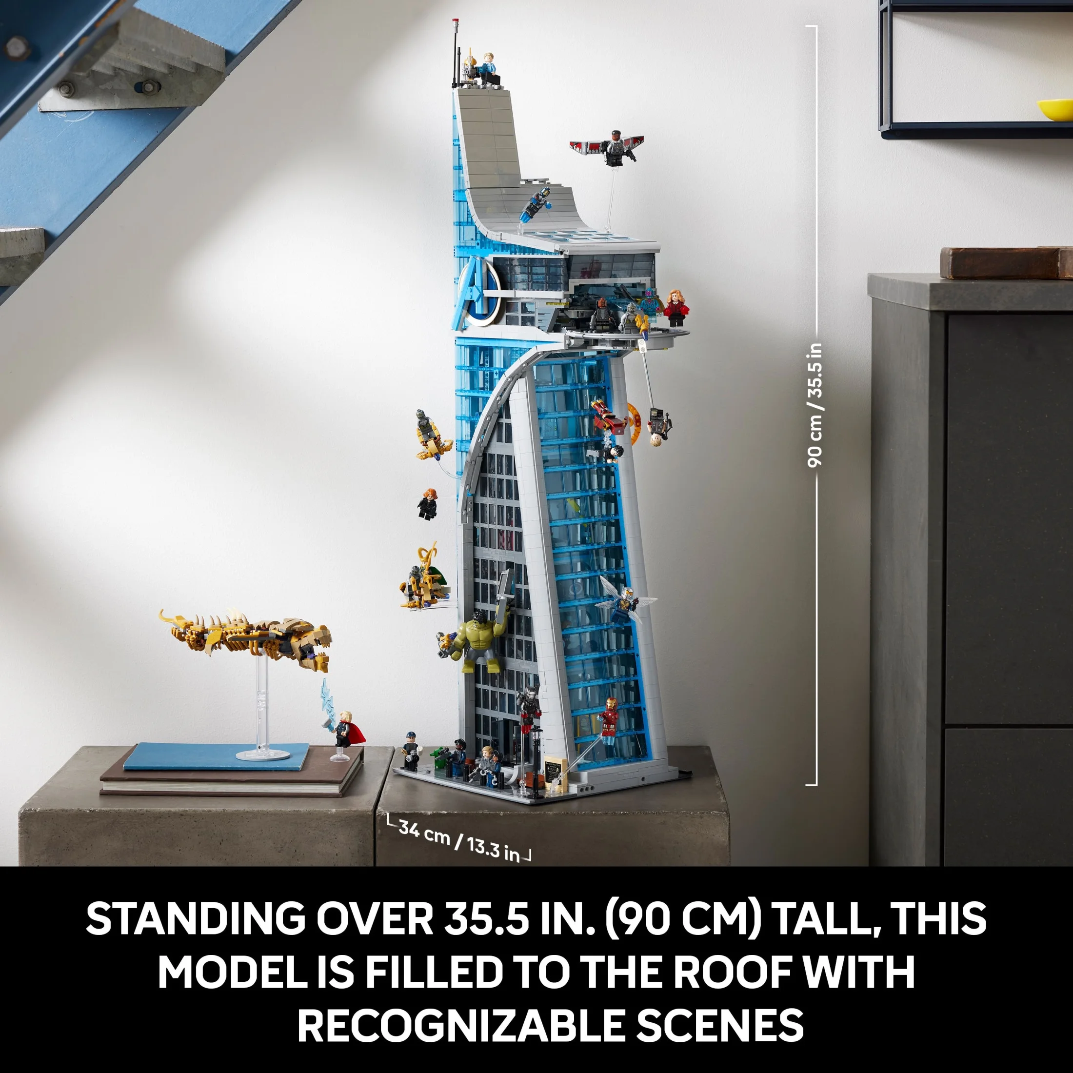 LEGO Marvel Avengers Tower Building Kit, Detailed Recreation of the Iconic HQ Featuring Classic Movie Scenes, 31 Figures and Authentic Accessories, Gift for Marvel Fans and Model-Makers, 76269
