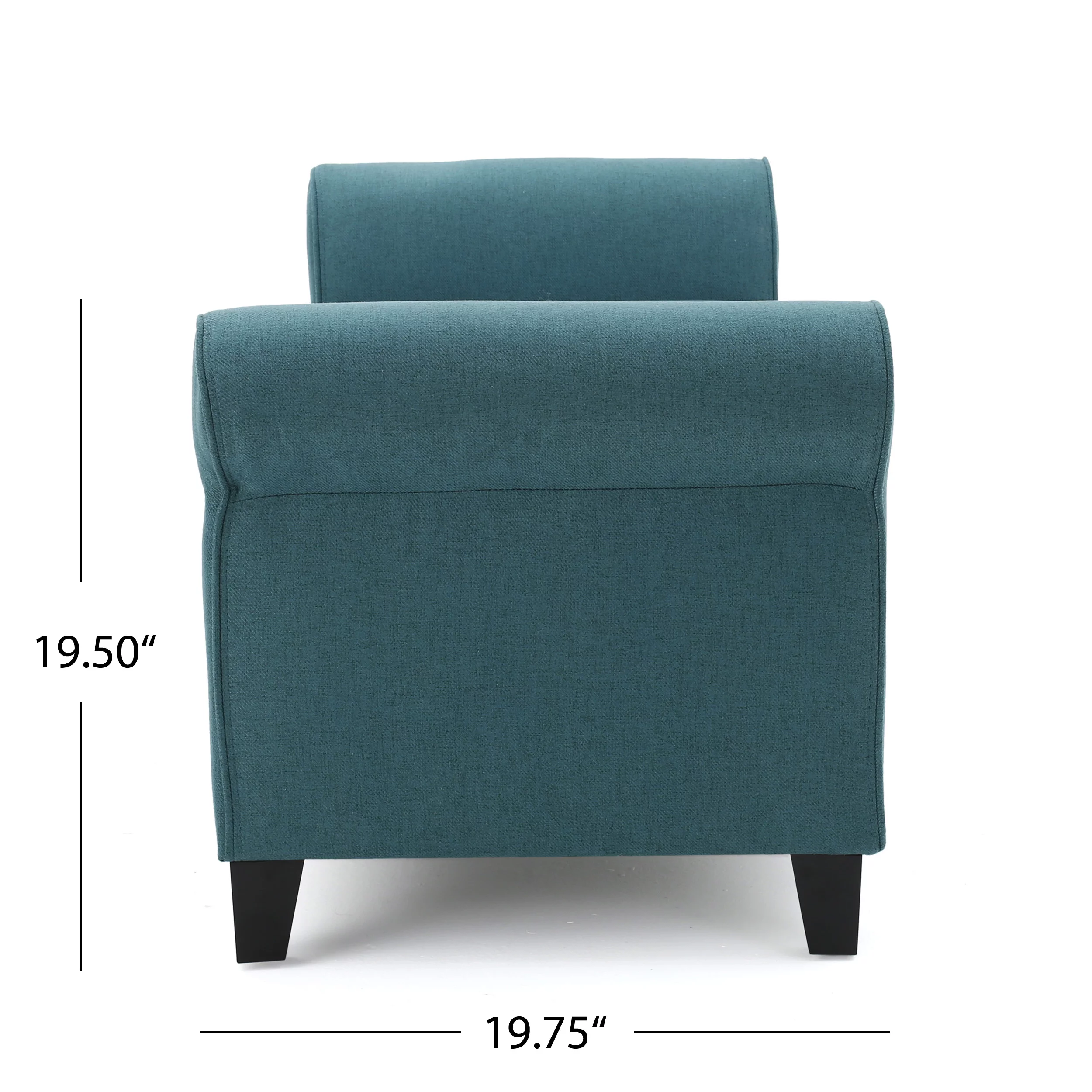 Noble House Haynes Upholstered Storage Ottoman, Dark Teal