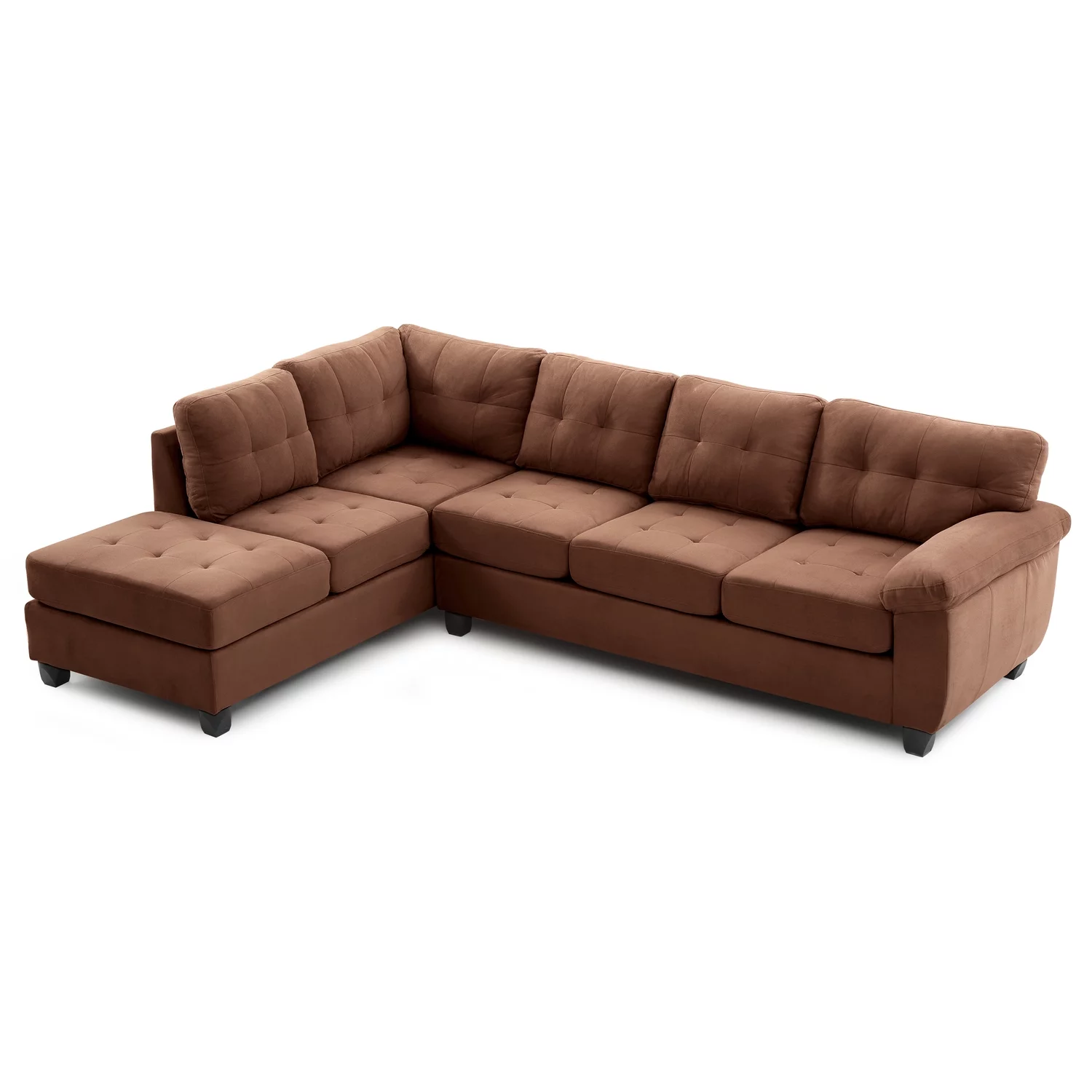 Glory Furniture Gallant Microsuede Sectional in Chocolate