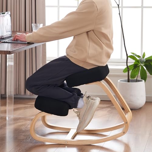Ergonomic Kneeling Chair,Adjustable Kneeling Desk Chair for Desk with Cushion,Posture Kneeling Chair for Relieving Neck and Back Pain,Kneeling Office Chair for Office Home.