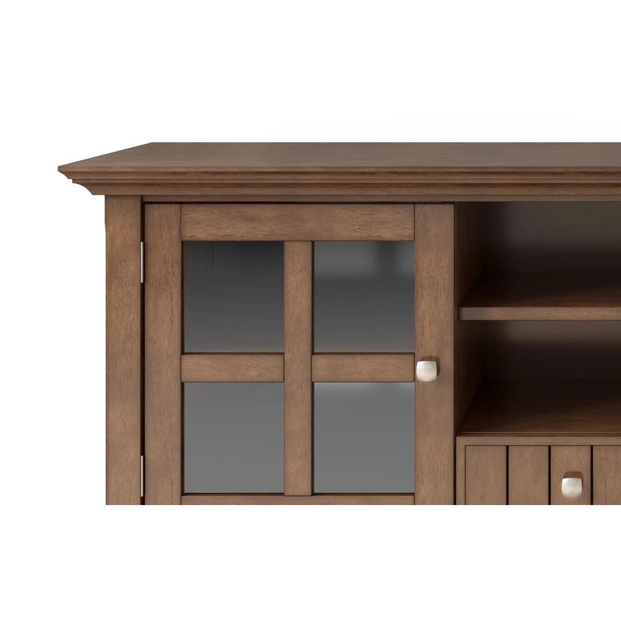 Acadian SOLID WOOD 60 inch Wide Transitional TV Media Stand in Light Golden Brown For TVs up to 65 inches