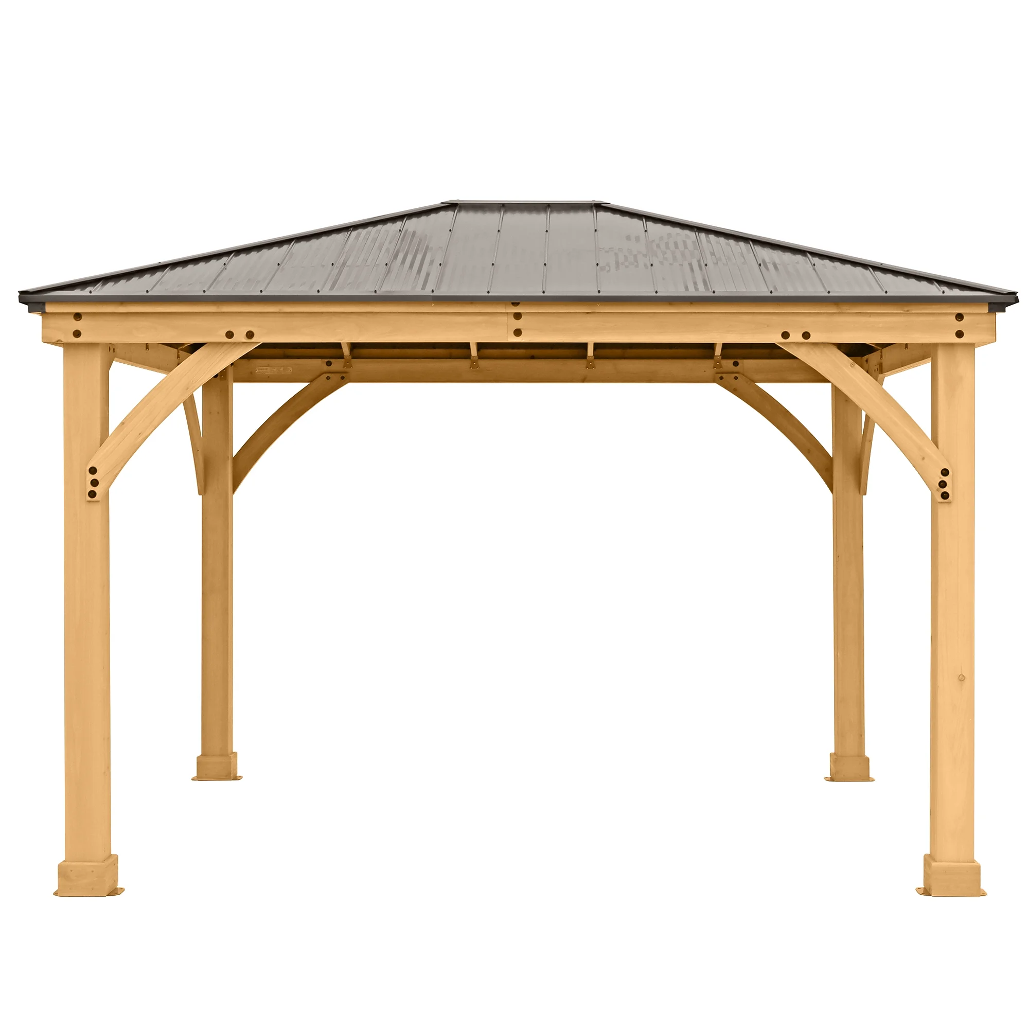 Yardistry 10 ft. × 12 ft. Meridian Cedar Gazebo with Aluminum Roof