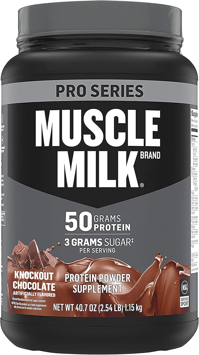 Muscle Milk Pro Series Protein Powder, Knockout Chocolate, 50g Protein, Amazon Exclusive, 5 Pound, 28 Servings Pack of 2