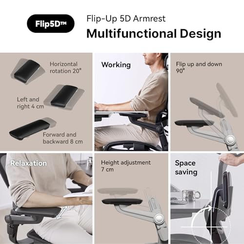 HINOMI H1 Pro V2 Ergonomic Office Chair with Footrest - Home Office Desk Chair with Lumbar Support, Mesh Office Chair with Headrest, Comfy Computer Chair with Back Support (Gray, Medium)