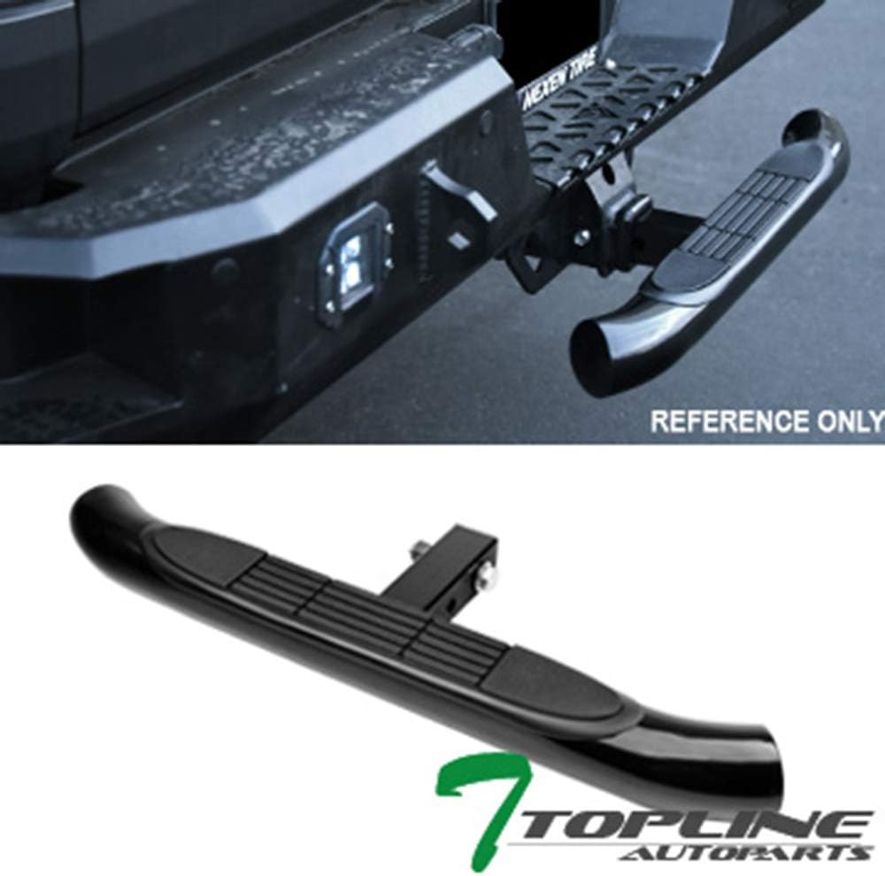 TLAPS Universal 3 Inch Black Trailer Tow Mount Rear Hitch Step Bar Bumper Guard For 2" x 2" Towing Receiver Tube Pack of 2