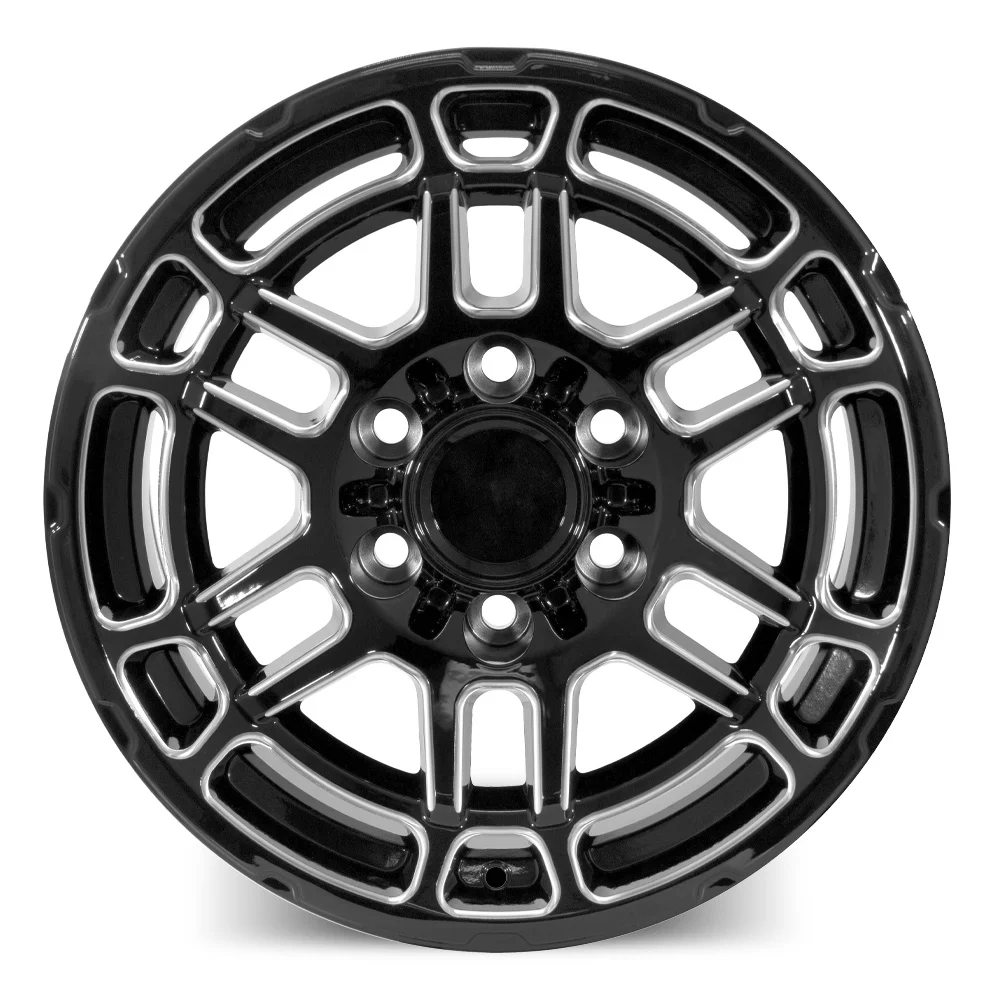 Set of 22" Black Milled 2022 Tac Pro Style Wheels for Toyota Tacoma, 4Runner, FJ Cruiser (22x9, 0mm Offset)