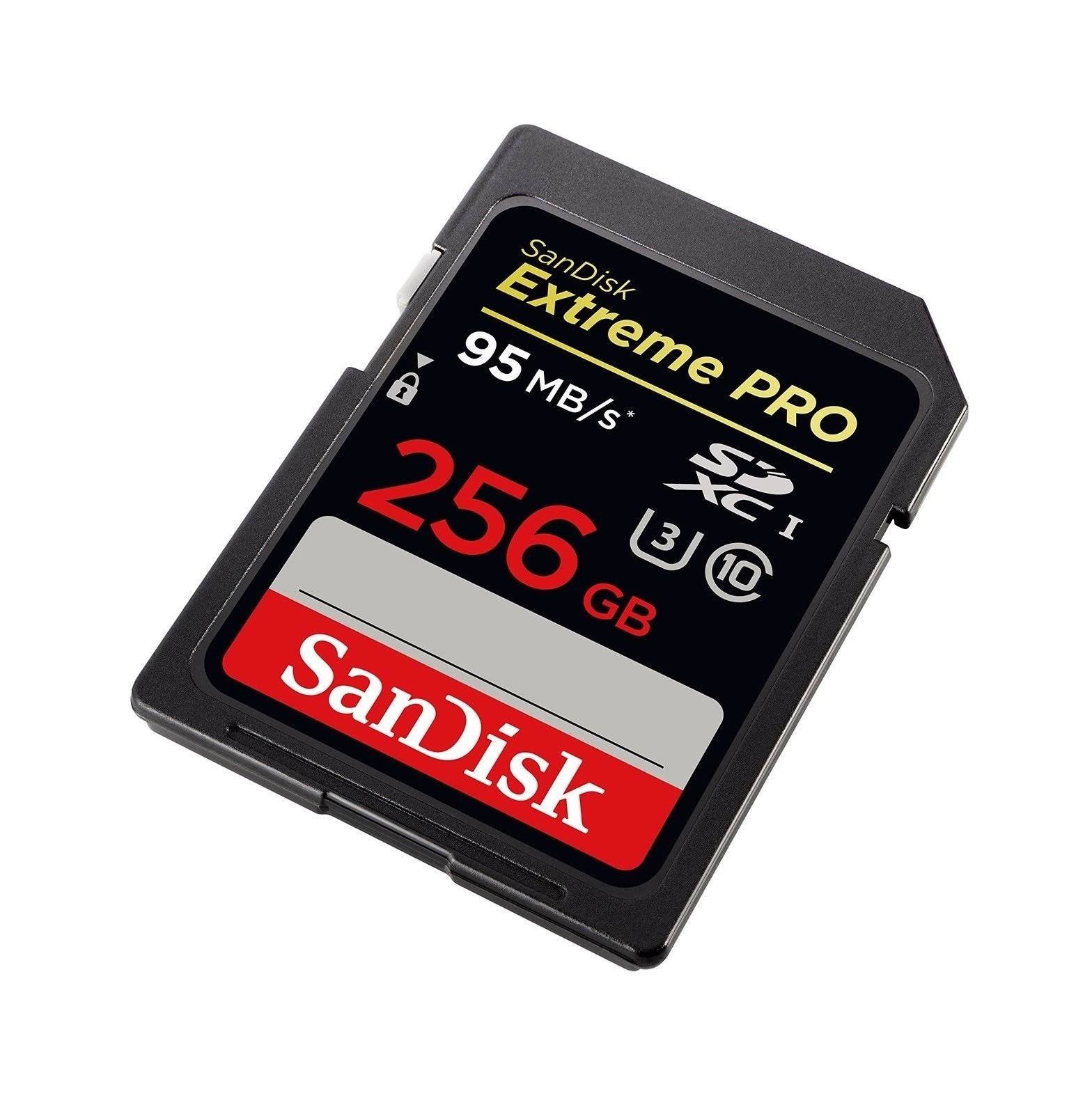 SanDisk Extreme Pro 256GB Up to 95MB/s UHS-I/U3 SDXC Flash Memory Card - SDSDXPA-256G-G46