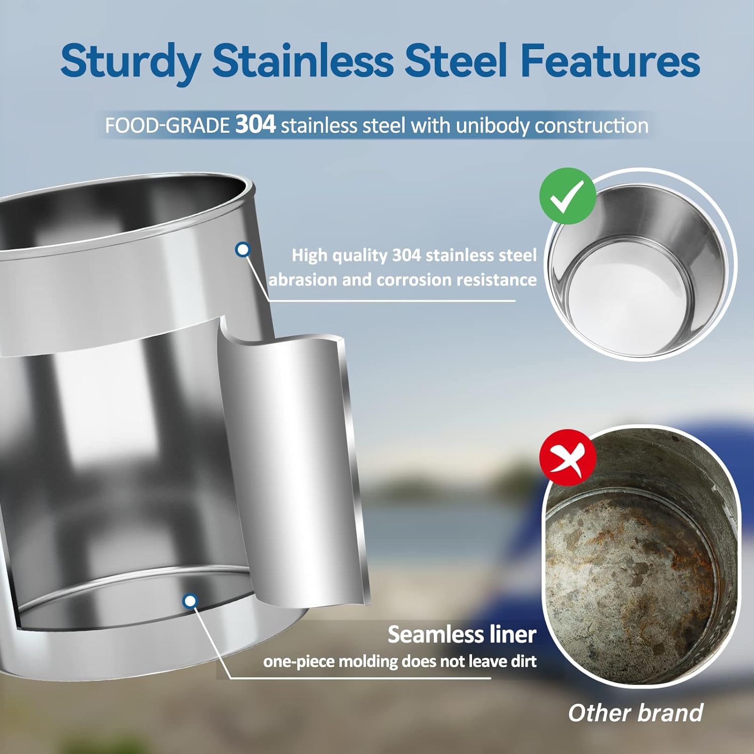 Purewell Stainless Steel Gravity-Fed Water Filter, High Capacity 2.9 Gallon with 2 Purification Elements for Home and Camping Use