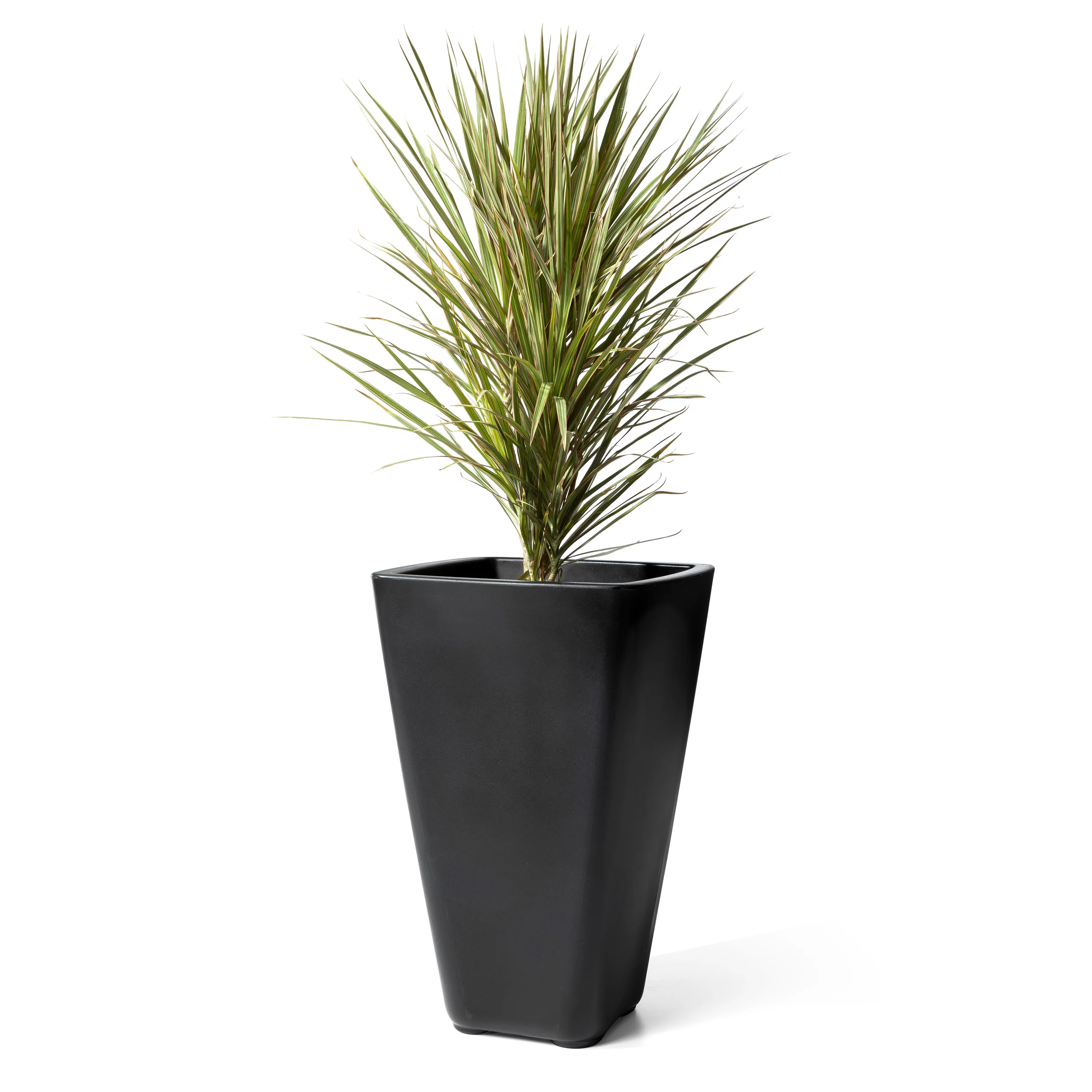Step2 Bridgeview 26" Tall 2pk Black Square Indoor Outdoor Plastic Planter