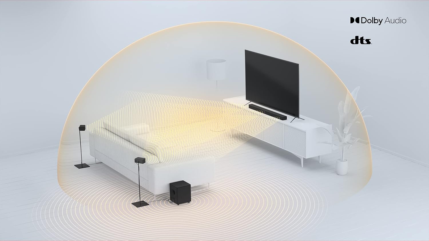 V-Series 5.1 Home Theater Sound Bar, Bluetooth, Wireless Subwoofer, Voice Assistant Compatible, Includes Remote Control