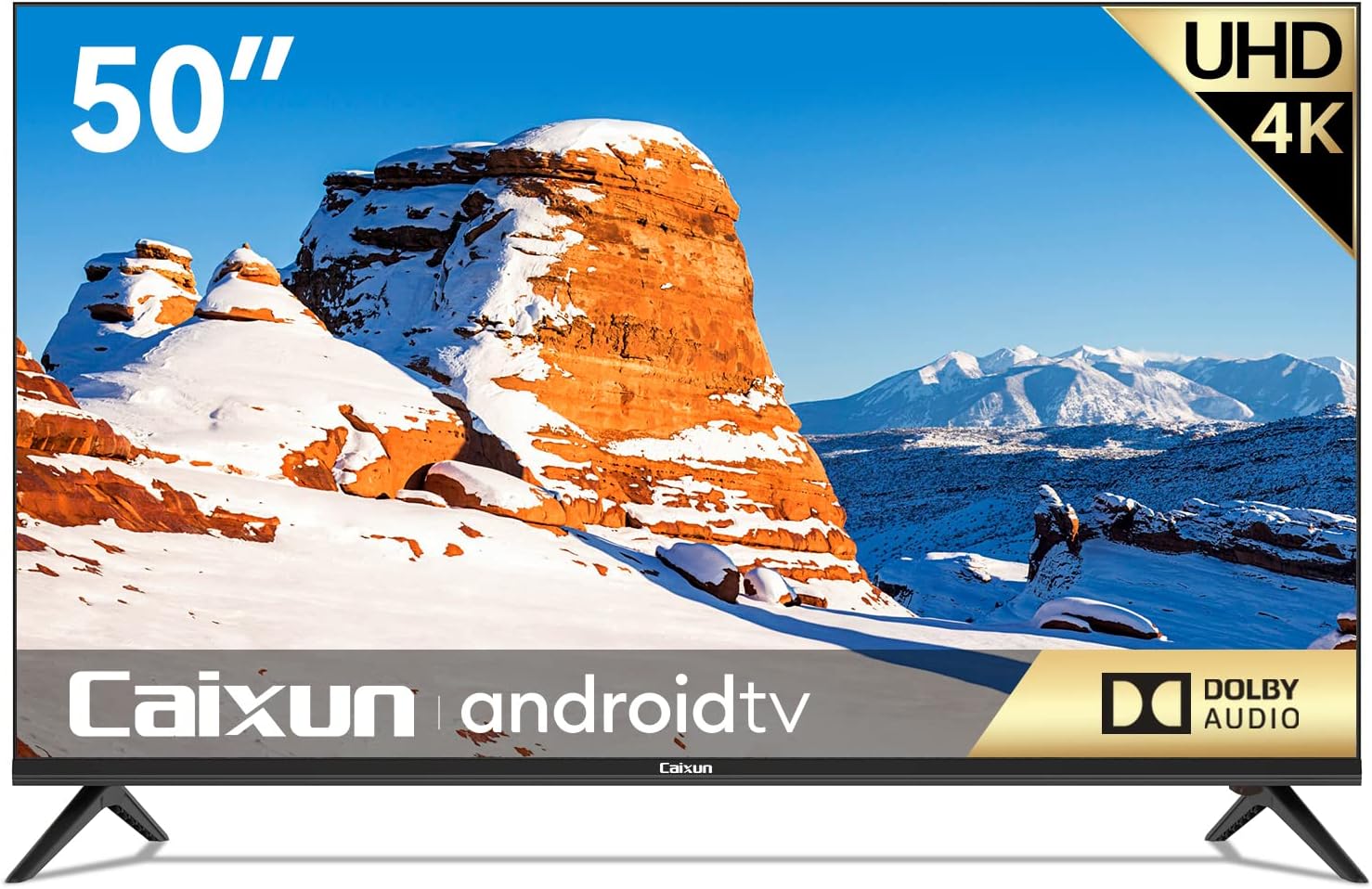 Caixun EC50S1A, 50 inch 4K UHD HDR LED Smart Android TV with Google Assistant (Voice Control), Screen Share, HDMI, USB, Wi-Fi, Bluetooth(2021 Model)