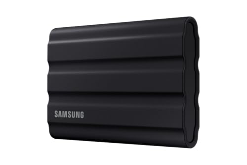 Samsung Portable SSD T7 Shield, 1TB, USB 3.2 Gen.2, 1050MB/s Read, 1000MB/s Write, Robust External Hard Drive Outdoor for Mac, PC and Smartphone, Black, MU-PE1T0S/EU