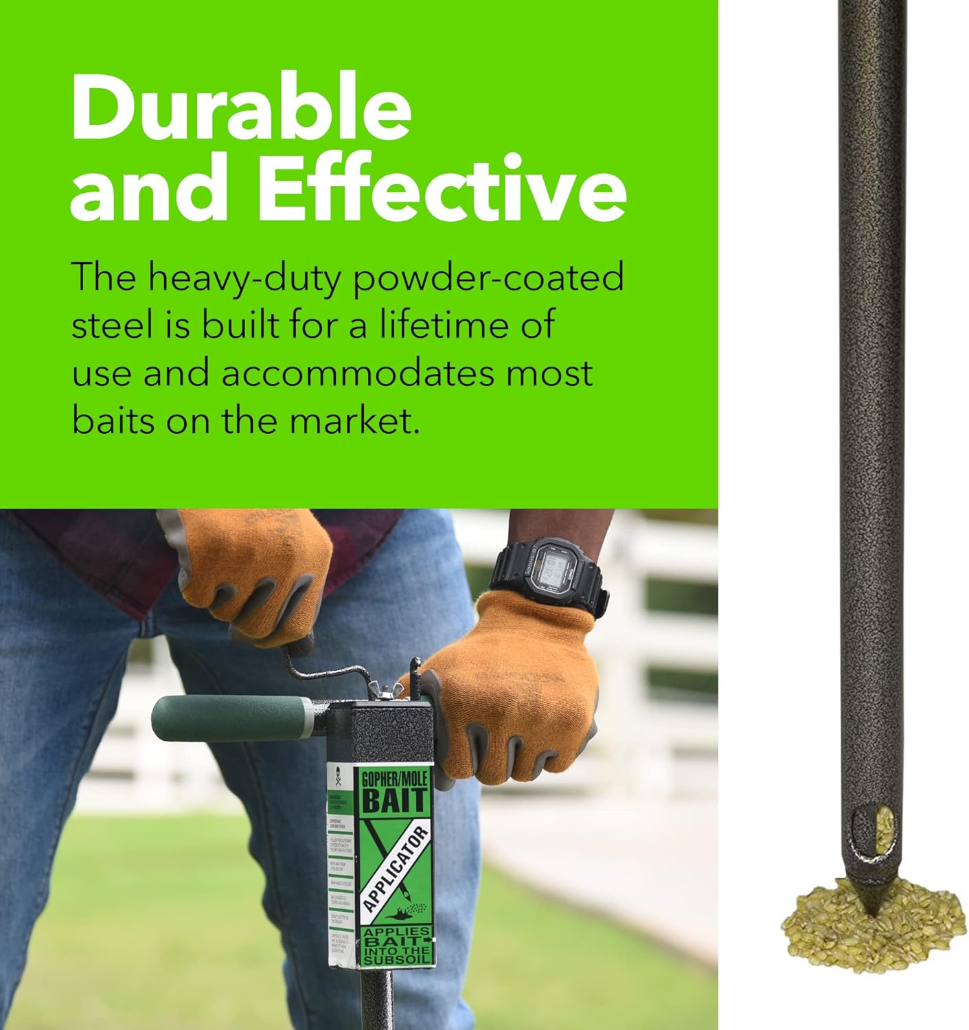 Yard Butler IGBA-1 Gopher Bait / Mole Bait Applicator - Vole Killer, Gopher Killer, & Mole Killer - Apply Poison Bait Pellets into a Pest Tunnel in Your Yard - Pest Control to Kill Moles and Gophers Pack of 2