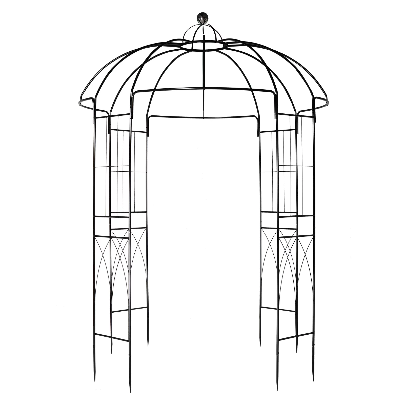 Outdoor Trellis Planter, Garden Arbors for Climbing Plants, Black Arch Trellis with Stakes, Climbing Plants Arbor Party Decoration Decor