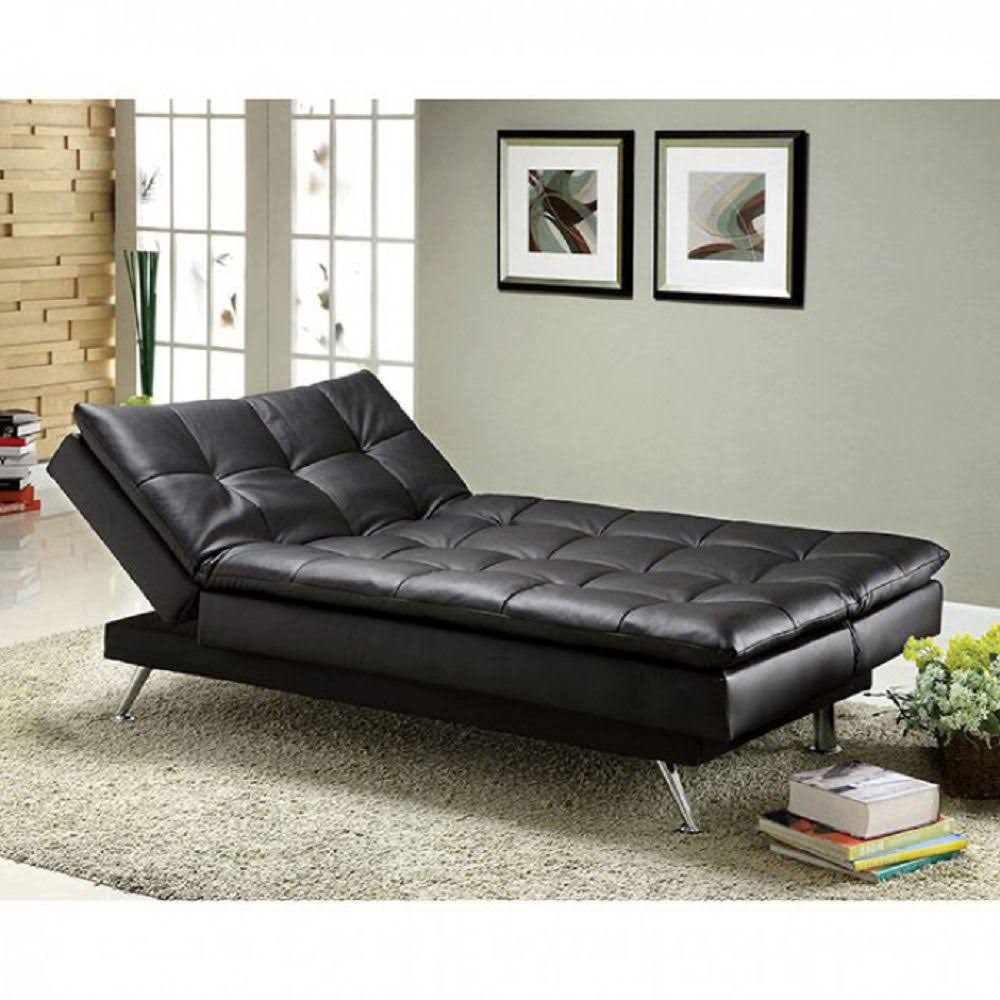 Hasty Black Leatherette Futon Sofa