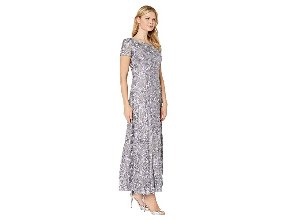 Alex Evenings Rosette A-Line Gown - Dove