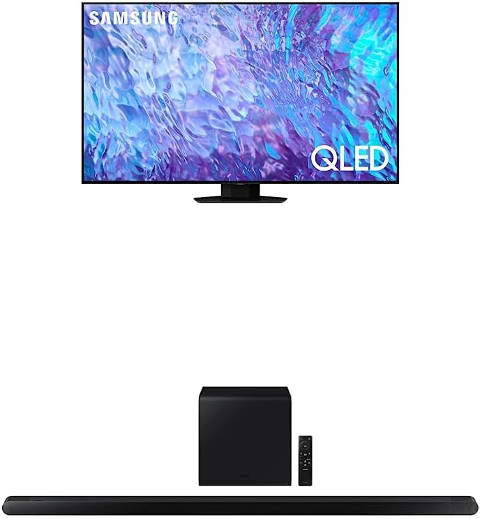 SAMSUNG 75-Inch Class QLED 4K Q80C Series Quantum HDR+, Dolby Atmos (QN75Q80C, 2023 Model) w HW-S800B/ZA 3.2.1ch Soundbar, Wireless Dolby Atmos DTS Virtual:X, Ultra Slim Design, 2022, Black