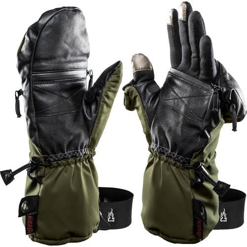 The Heat Company Heat 3 Smart Mittens/Gloves Size 8, Tarmac Green Glove W/inner Liners, Medium, Touchscreen Capable, Gender Unis