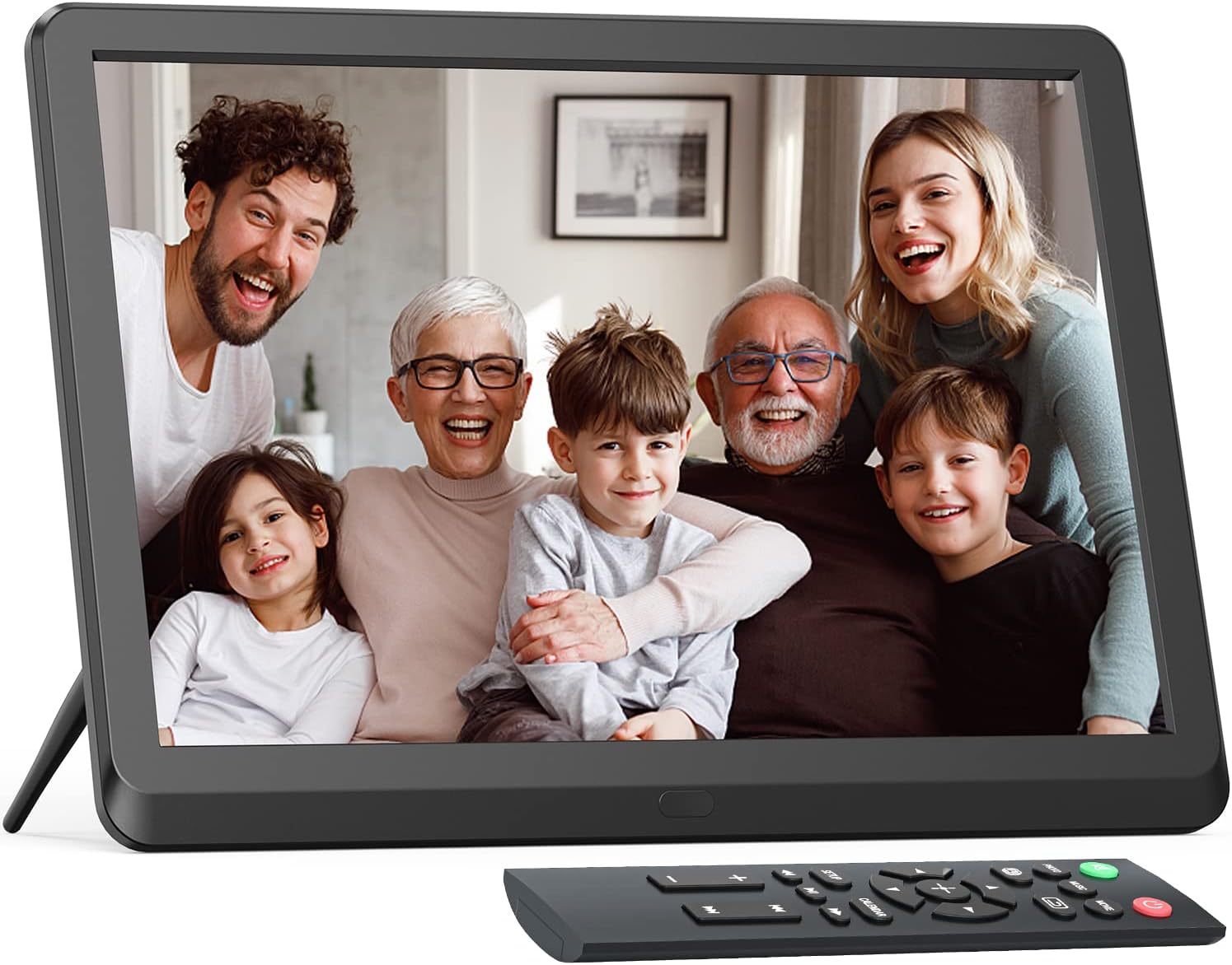 Digital Photo Frame with 8.1 Inch 1920x1080 FHD IPS Screen - Hauyince Digital Picture Frames with Remote Control, Slideshow, Picture Preview, Adjustable Brightness, Calendar, Using SD Card & USB Drive