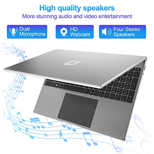 Laptop 16 Inch, 16GB DDR4 512GB SSD, Quad Core N CPU(Up to 2.9GHz), FHD IPS 1920x1200 Display, Notebook Computer with 2.4G+5G WiFi, BT4.0, 38WH Battry, Cooling System, Numeric Keypad, 4 Speakers.