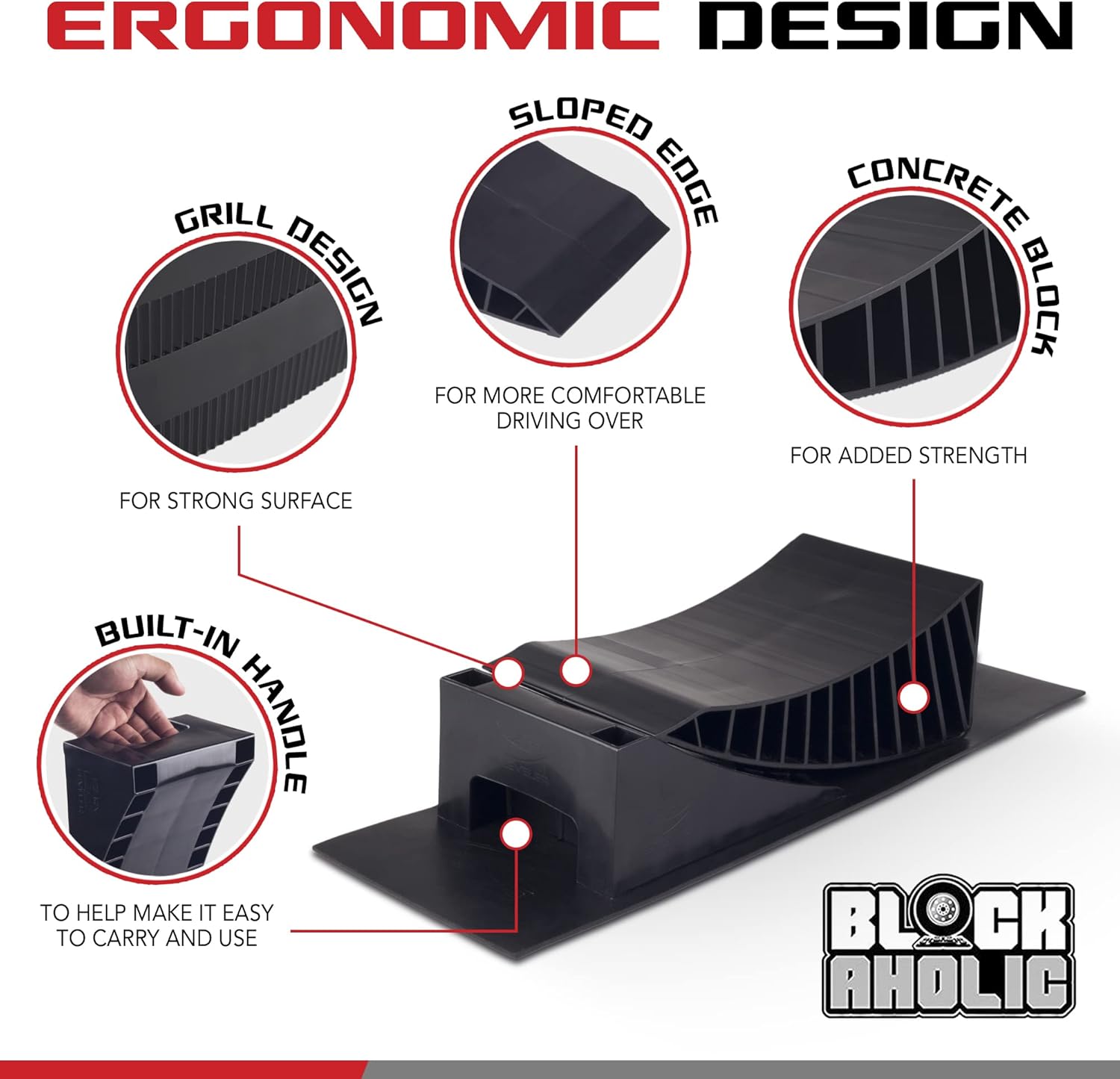 EZ RV Leveler - Curved Leveling Ramp with Chocks and Rubber Mat - RV Trailer Camper Leveling Blocks - 1 Pack for Single Axle Campers
