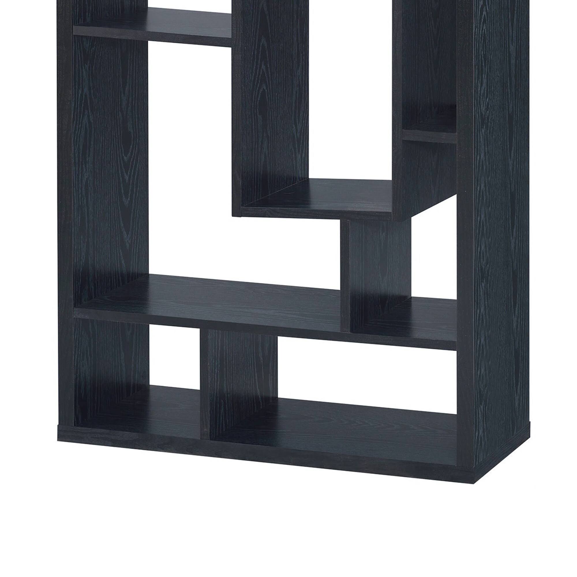 Benzara - Asymmetrical Cube Black Book Case with Shelves