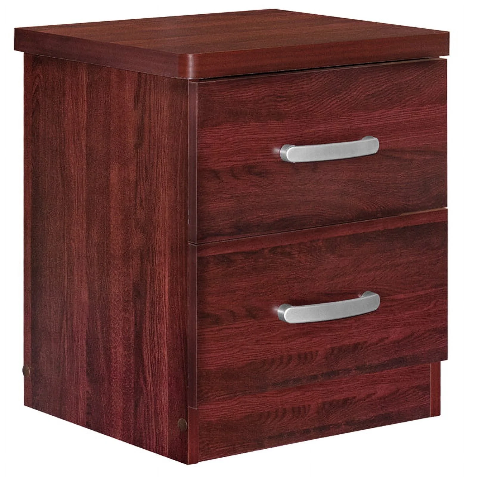 Home Square 2-Piece Set with Dresser with Lock 2-Drawer Nightstand in Mahogany