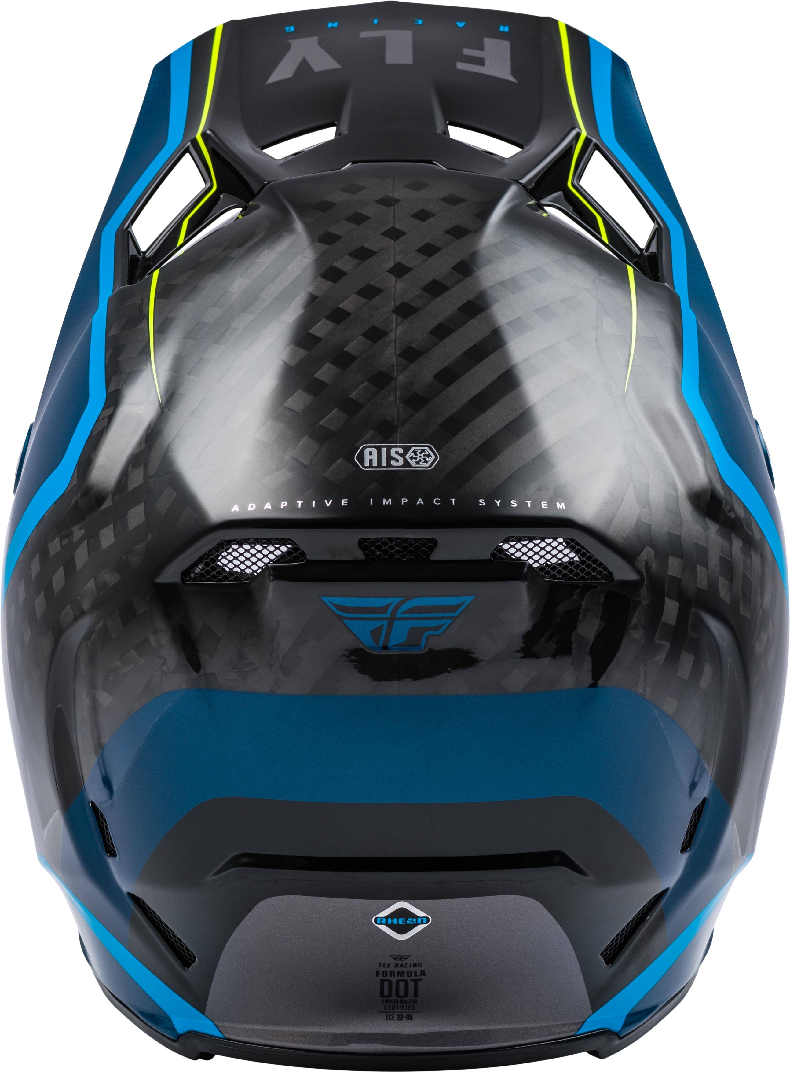 Fly Racing Formula Youth Helmet - Carbon Axon - Black/Blue/Hi-Vis