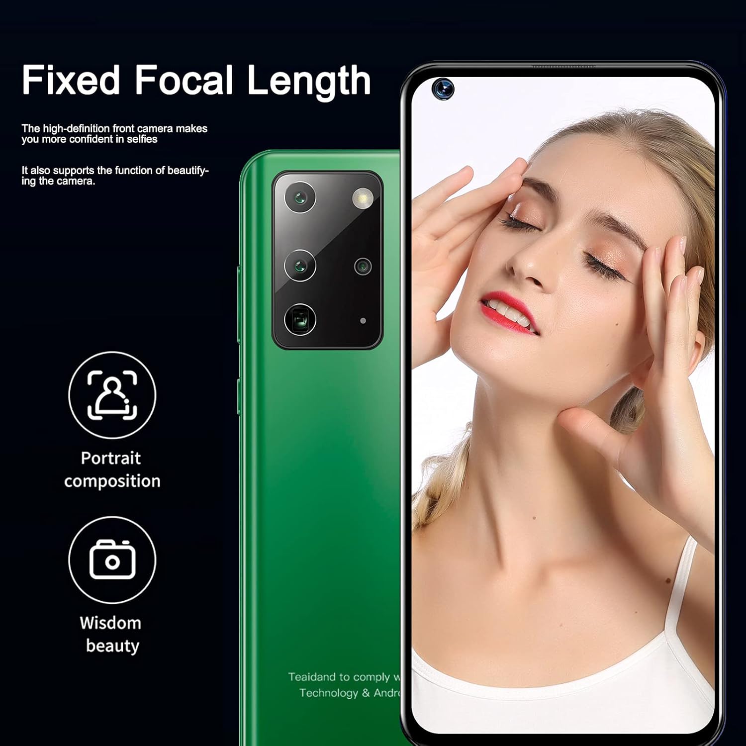 Note23 Pro Unlocked Smartphone, 6.82'' Full Screen Mobile Phone, 2+16G Dual Standby Phone, Support Face Unlock, Support 128GB Memory Card for Android 6.0 Green