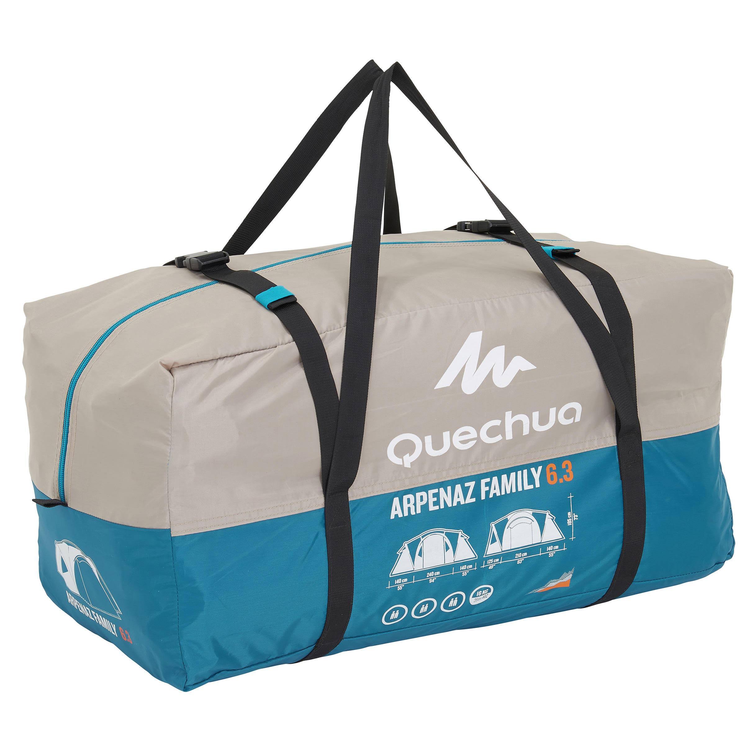 Quechua Arpenaz, Family Camping Tent, 6 Person 3 Room in Blue