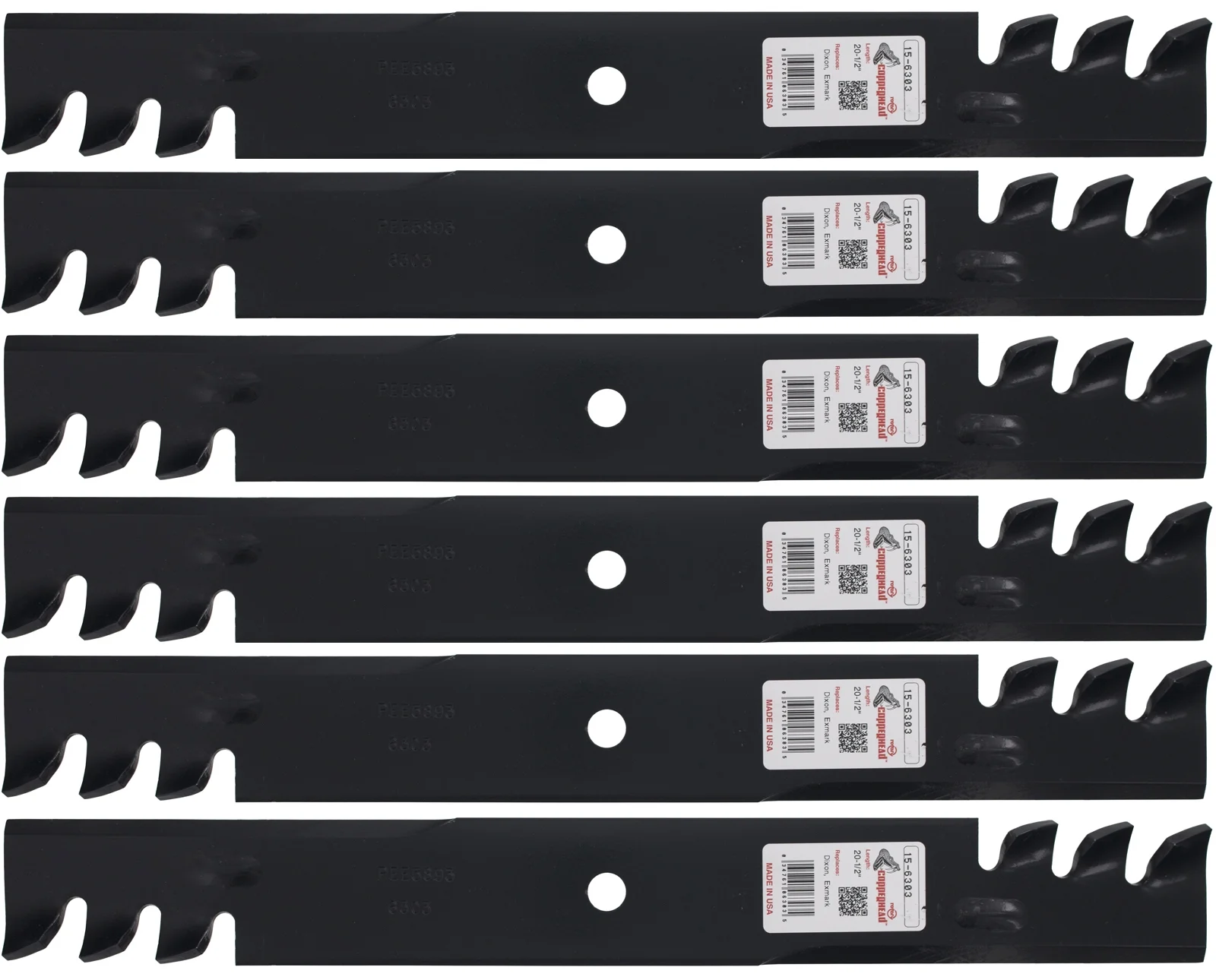 Rotary® 6303 6 Mower Blades for Dixie Chopper® Exmark® Gravely® Toro® 60" Deck