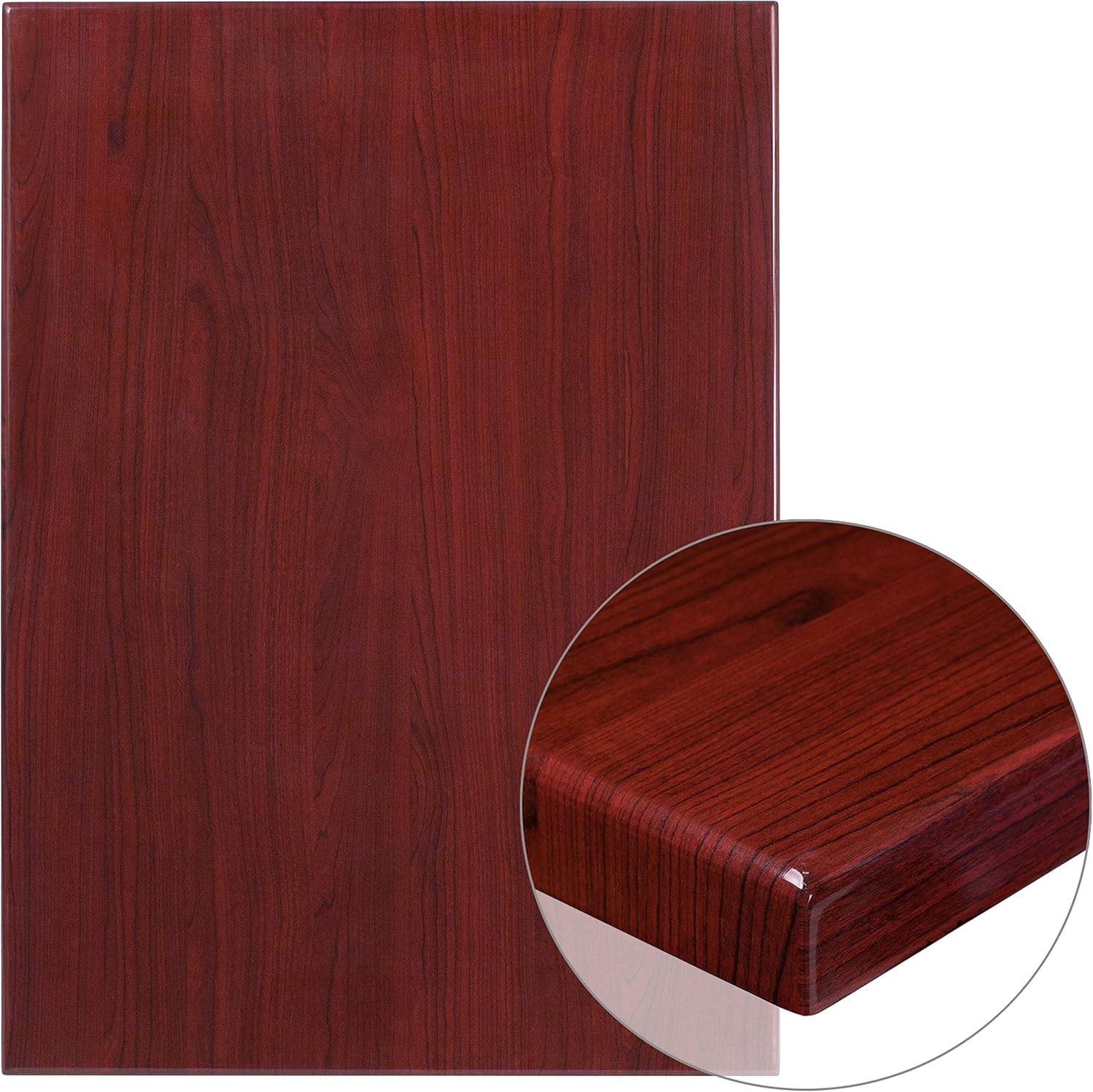Lancaster Home 30'' x 42'' High-Gloss Resin Table Top with 2'' Thick Drop-Lip
