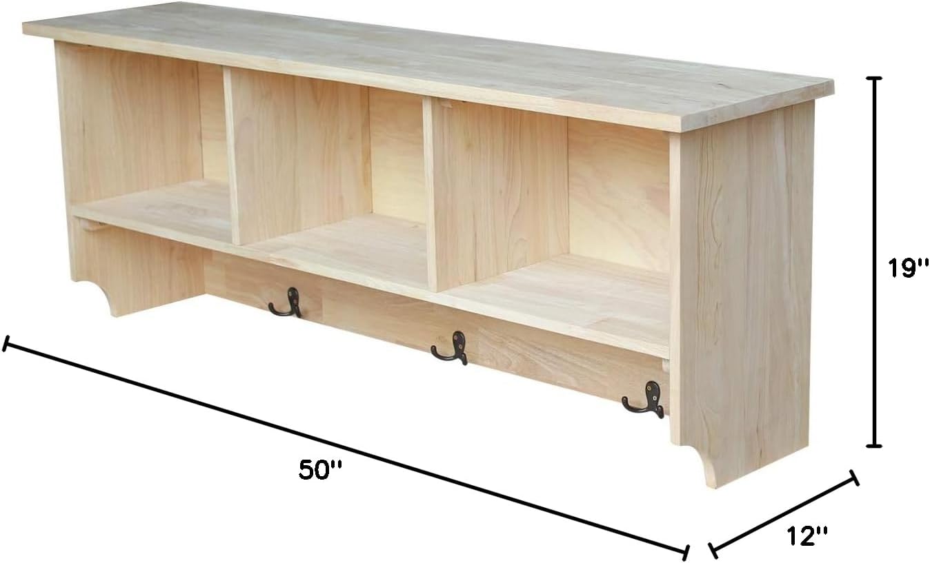 IC International Concepts Storage Wall shelf unit, Unfinished