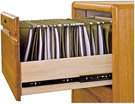 Bowery Hill 2 Drawer Wood File Cabinet in Medium Oak, Commercial Grade