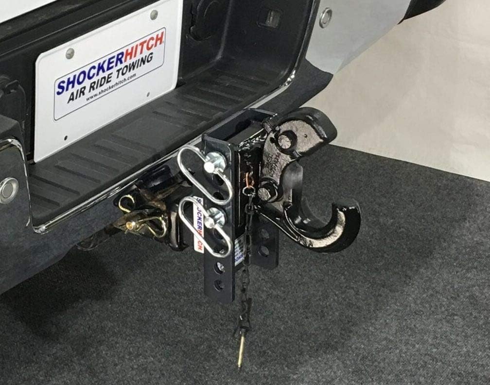 Shocker XR Pintle Hook Drop Ball Mount 1-1/2" Rise to 6-1/2" Drop - 12,000 lbs, Fits 2" Hitch