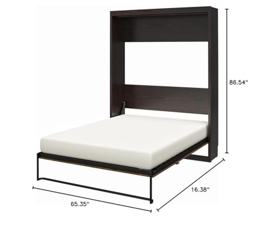 Signature Sleep Queen Murphy Wall Bed with Memory Foam Mattress in Ivory Oak